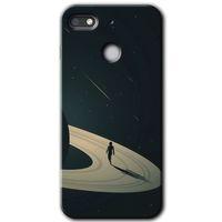 MRCİLETİSİM General Mobile GM 8 Go Kılıf HD Desen Baskılı Arka Kapak + Temperli Cam - Space Planet