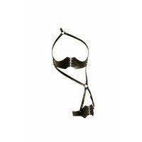 Siyah Jartiyer Harness Deri Zımba Detaylı Vücut Aksesuarı - Brf1372