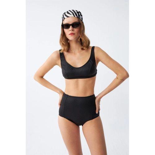 Kadın Basic Siyah Pedli Yüksek Bel Bikini Takımı