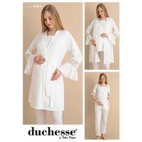 Duchesse 3005 Ekru 3 Lü Hamile Lohusa Pijama Sabahlık Tk