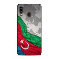 Samsung Galaxy A20 Uyumlu Kılıf Azarbaijan (16) Kalın Kılıf Harita Bayrak
