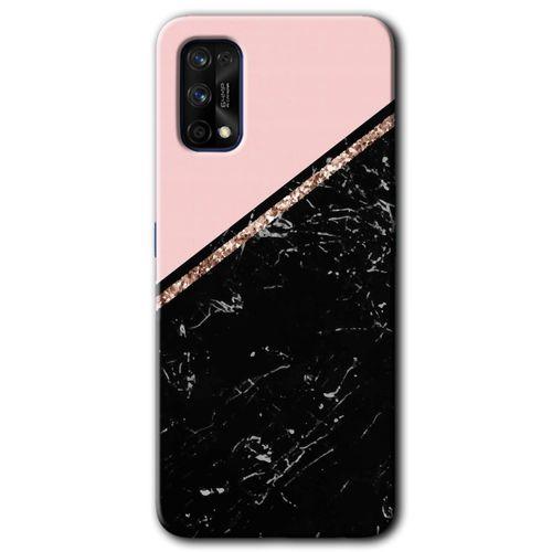 Realme 7 Pro Kılıf HD Desen Baskılı Arka Kapak - Yarım Mermer + Kırılmaz Cam