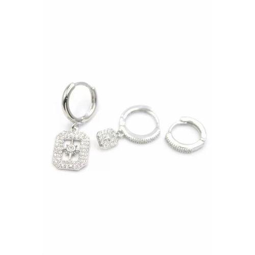 3'lü Kutup Yıldızı Küpe - Gümüş