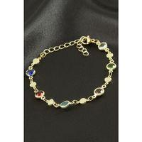 Yuvarlak Kristal Taşlı Çelik Bileklik