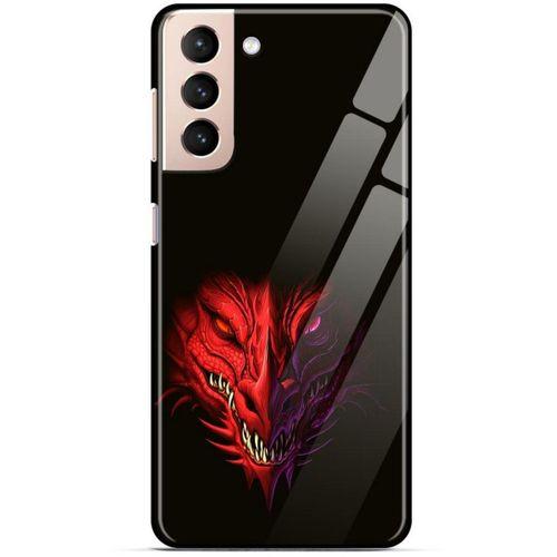 Samsung Galaxy S21 Plus Kılıf Dragons (16) Kalın Kılıf Kırmızı King Ejderha