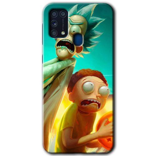 Potkal Hediye Fabrikası Samsung Galaxy M31 Kılıf HD Desen Baskılı Arka Kapak - Rick Morty