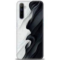 Realme 6 Kılıf HD Baskılı Kılıf - Black and White + Tam Ekran Koruyucu