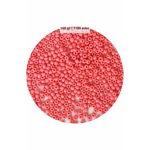 Pembe Renk 4 mm Yaklaşık 1100 adet / 100 gram Cam Boncuk Oya Yazma Bileklik ve Kolye