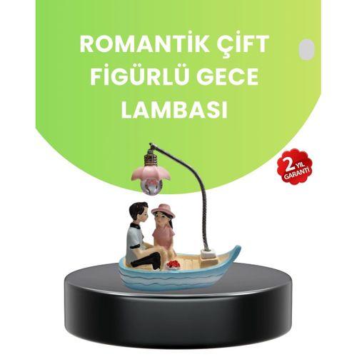 Oturan Çift Figürlü Led Masa Lambası Romantik Hediye