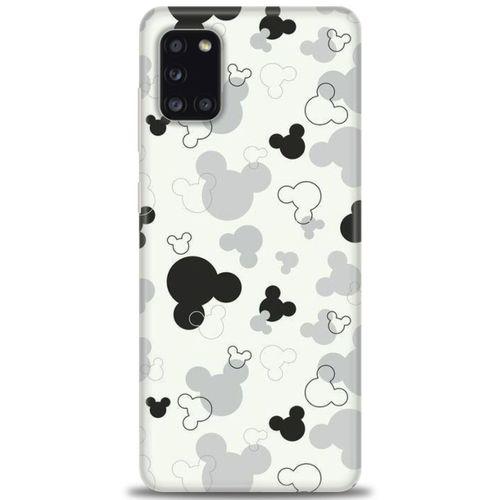 Samsung Galaxy A31 Kılıf HD Baskılı Kılıf - Siyah Mickey + Tam Ekran Koruyucu