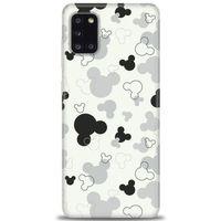Samsung Galaxy A31 Kılıf HD Baskılı Kılıf - Siyah Mickey + Tam Ekran Koruyucu
