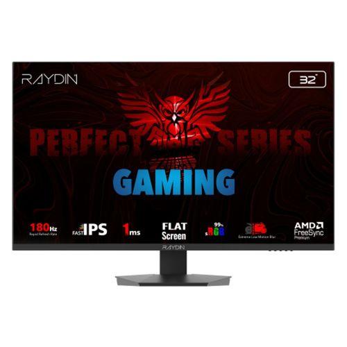 RAYDIN EG32EQI-180HZ, 31.5’’, 1ms, 180Hz, 2K Quad HD, 2xHDMI, DP, Hoparlör, IPS LED, Flat, Frameless, FreeSync Gaming Monitör