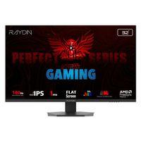 RAYDIN EG32EQI-180HZ, 31.5’’, 1ms, 180Hz, 2K Quad HD, 2xHDMI, DP, Hoparlör, IPS LED, Flat, Frameless, FreeSync Gaming Monitör