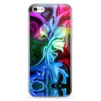 Apple iPhone 5 Kılıf Psikedelik Suluboya Arka Kapak Koruma Desenli Full Koruyucu