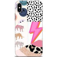 iPhone XS Kılıf HD Baskılı Kılıf - Kaplan Benek Şimşek + Tam Ekran Koruyucu