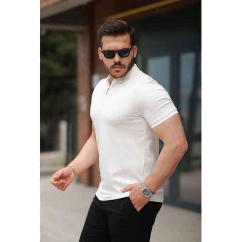 Erkek Fermuarlı Yaka Kısa Kollu Tişört