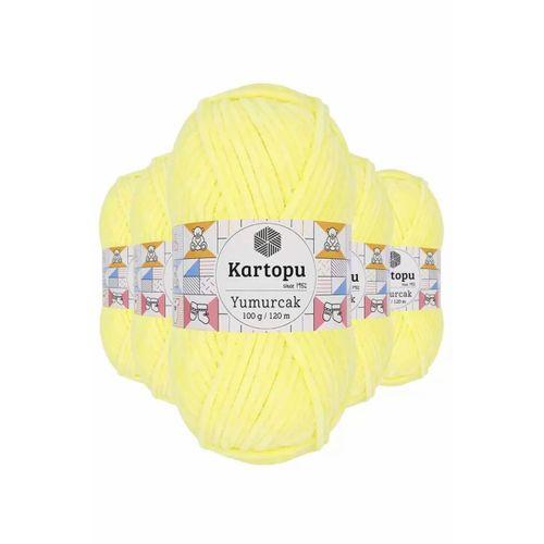 5 Adet Yumurcak Kadife El Örgü İpi Sarı K333