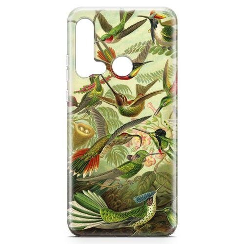 Huawei P20 Lite 2019 Kılıf Suluboya Trochilus Arka Kapak Koruma Desenli Full Koruyucu