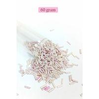 Uzun Boru Kesme Boncuk Çap 2mm Uzunluk 10 mm - 60 Gram - Mat Beyaz - BNC302