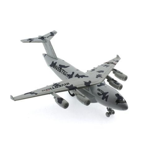 Çek Bırak Metal Beyaz Gri Kamuflajlı Askeri Kargo Uçağı Sesli Işıklı