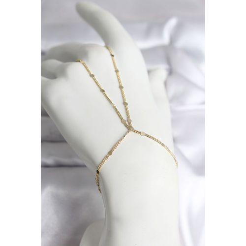 316L Çelik Gold Renk Parçalı Ezme Zincir Model Kadın Şahmeran