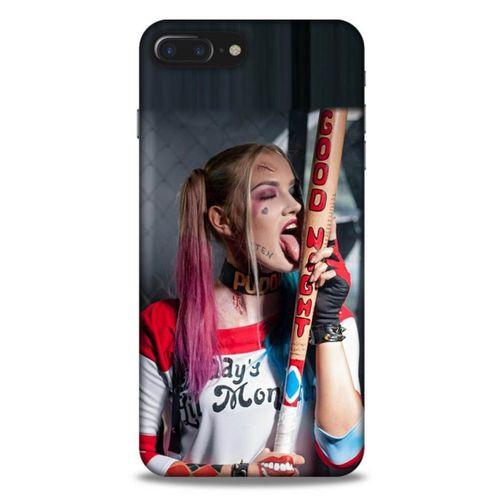 Apple Iphone 8 Plus Uyumlu Kılıf Harley Quinn (23) Ultra Koruma Kılıfı Kırmızı-menekşe