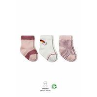 3'lü Penye Rainbow Soket Çorap Bs10113 Pudra