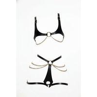 Siyah Harness Takım Zincir Detaylı Deri Vücut Aksesuarı - Brf1384