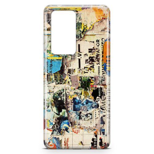 Huawei P40 Pro Kılıf Retro Gazete Arka Kapak Koruma Desenli Full Koruyucu