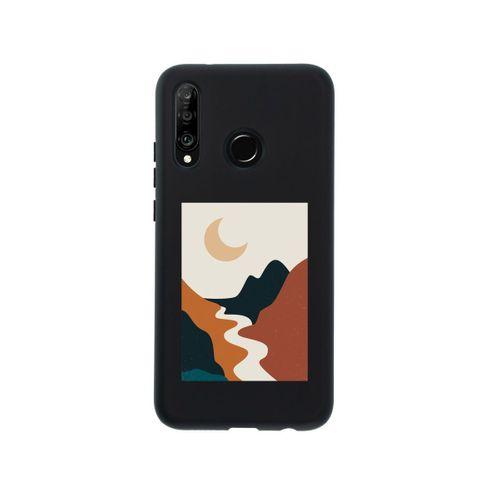 Huawei P30 Lite Landscape Art Premium Silikonlu Siyah Telefon Kılıfı
