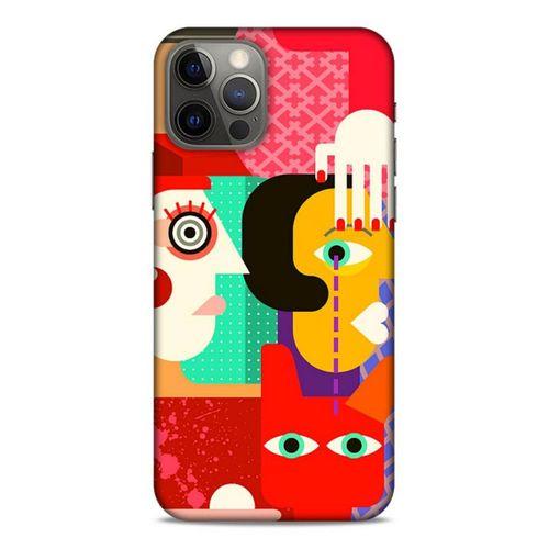 Lopard Apple iPhone 12 Pro Uyumlu Kılıf Soyut Sanat (15) Baskılı Antişok Kılıf