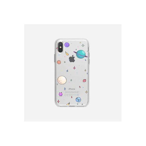 iPhone X Gezegenler Desenli Premium Silikonlu Şeffaf Kılıf