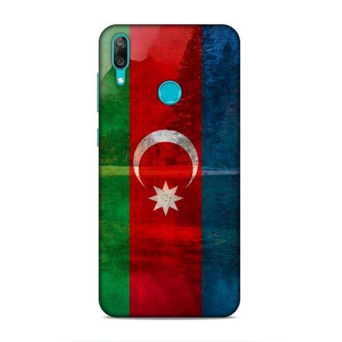 Huawei Y7 2019 Uyumlu Kılıf Azarbaijan (43) Thin Fit Kılıf Bayrak Manzara