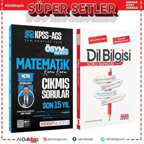 İndeks Akademi 2026 KPSS MEB AGS Matematik ÖSYM nin İndeksi Çıkmış Sorular Son 15 Yıl ve AKM Dil Bilgisi Soru Bankası Seti 2 Kitap
