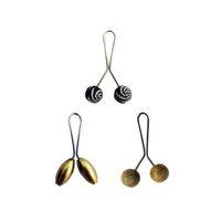 3 Adet Tesettür Eşarp ve Şal Klipsi Sarı Hardal Siyah Desenli