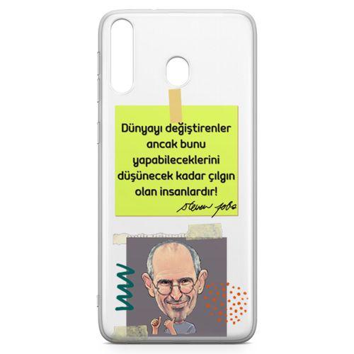 Samsung Galaxy M30 Kılıf Caps Steve Jobs Arka Kapak Koruma Desenli Full Koruyucu