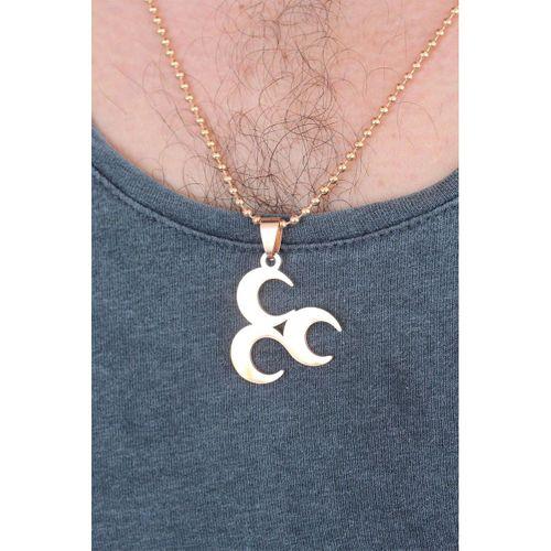 Rose Renk Metal 3 Hilal Figürlü Erkek Kolye