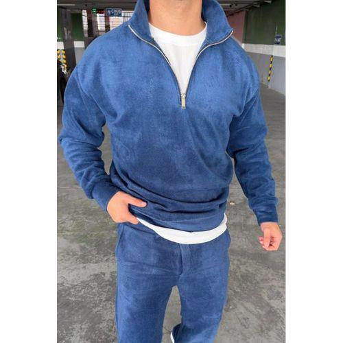 Unisex Slimfit Yarım Fermuarlı Dik Yaka Polar Sweatshirt