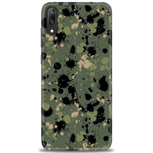 Huawei Y7 Prime 2019 Kılıf HD Baskılı Kılıf - Kamuflaj Renkleri + Tam Ekran Koruyucu