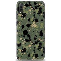 Huawei Y7 Prime 2019 Kılıf HD Baskılı Kılıf - Kamuflaj Renkleri + Tam Ekran Koruyucu