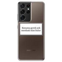 Galaxy S21 Ultra Kılıf HD Yazı Baskılı Silikon Arka Kapak - Yazı 6