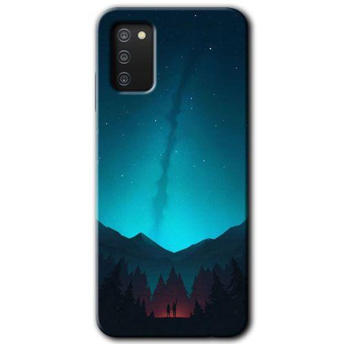 Galaxy A02s Kılıf HD Desen Baskılı Arka Kapak - Night Fores Mount + Kırılmaz Cam