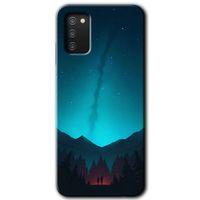 Galaxy A02s Kılıf HD Desen Baskılı Arka Kapak - Night Fores Mount + Kırılmaz Cam