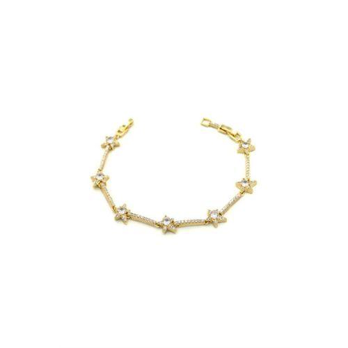 Taşlı Yıldız VİP Bileklik - Altın