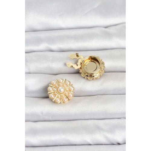 Vintage Model Gold Renk Düğme veya Manşet Broşu
