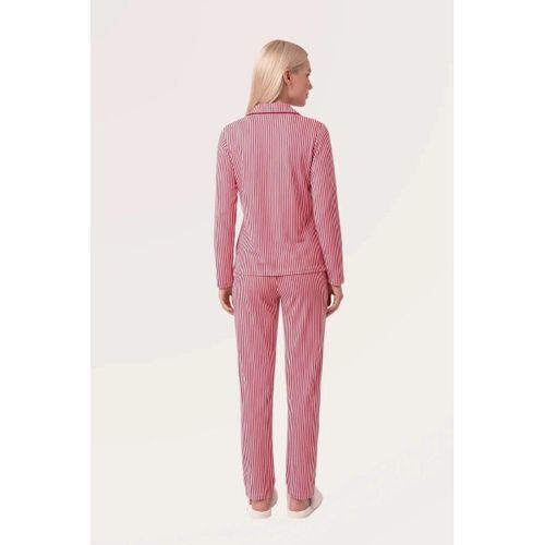 Kadın Pijama Takımı - Çizgili Uzun Kol