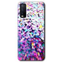 Vivo Y20 Kılıf HD Desen Baskılı Arka Kapak - Mosaic Fragments Colorfull + Kırılmaz Cam