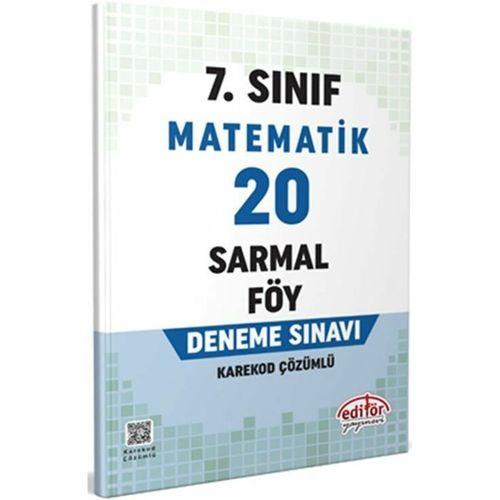 7. Sınıf Matematik 20 Sarmal Föy Deneme Editör Yayınları