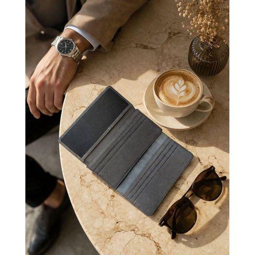 Hakiki Deri Mıknatıslı Kart Ve Telefon Bölmeli Unisex Cüzdan VS.BLKT.0938