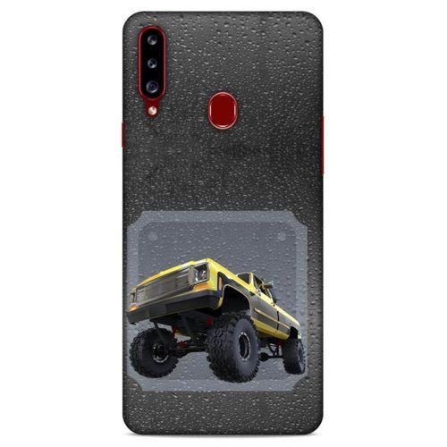 Lopard Samsung Galaxy A20s Uyumlu Kılıf PickUpX (22) Tam Koruma Kılıfı Sarı Siyah